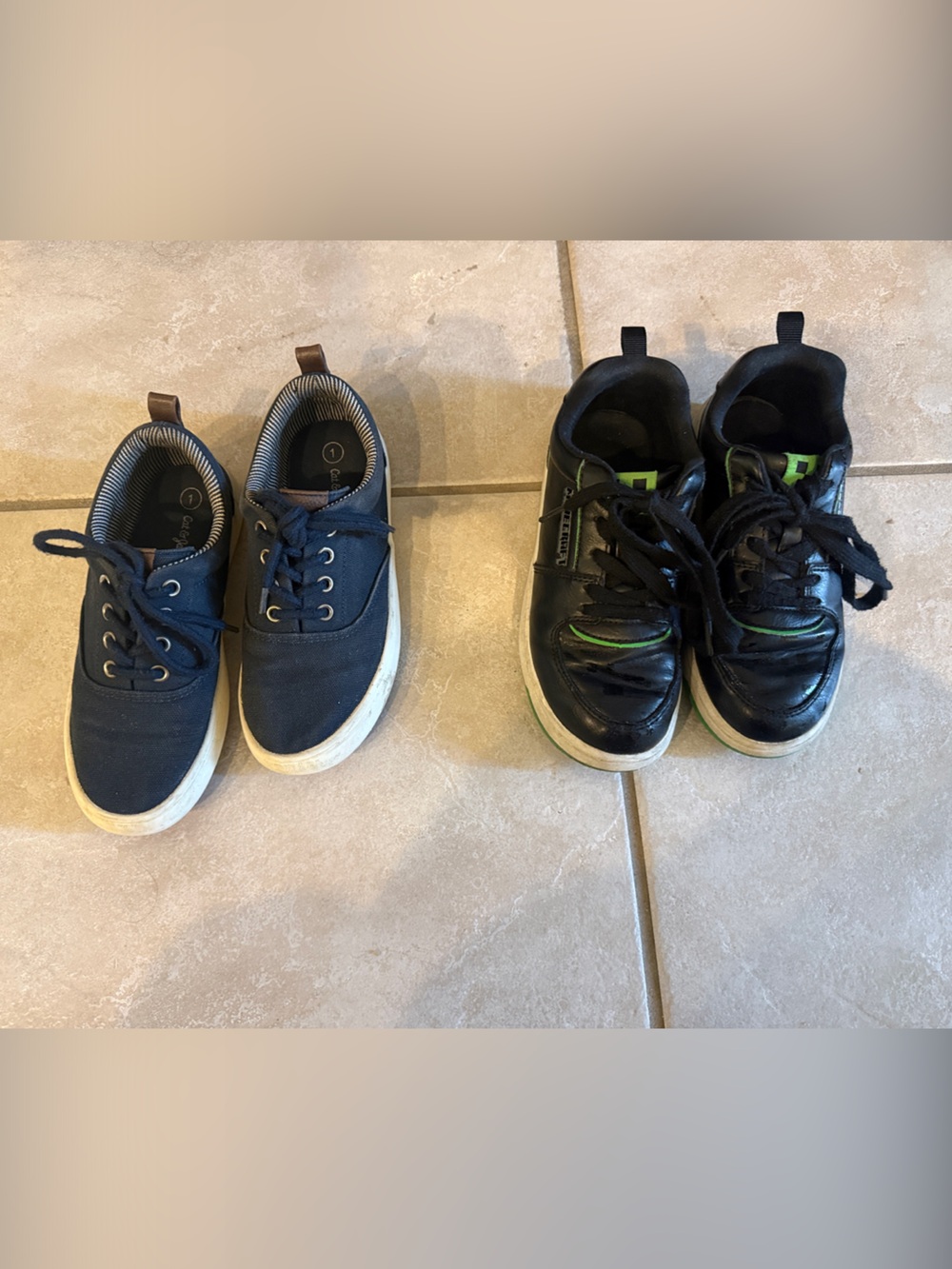 Cat & Jack Navy Canvas Kids Sneakers with White Soles. Black Minecraft sneakers.